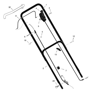 Handle Assembly Diagram and Parts List for 229510X48B 2004 Briggs and Stratton Lawn Mower